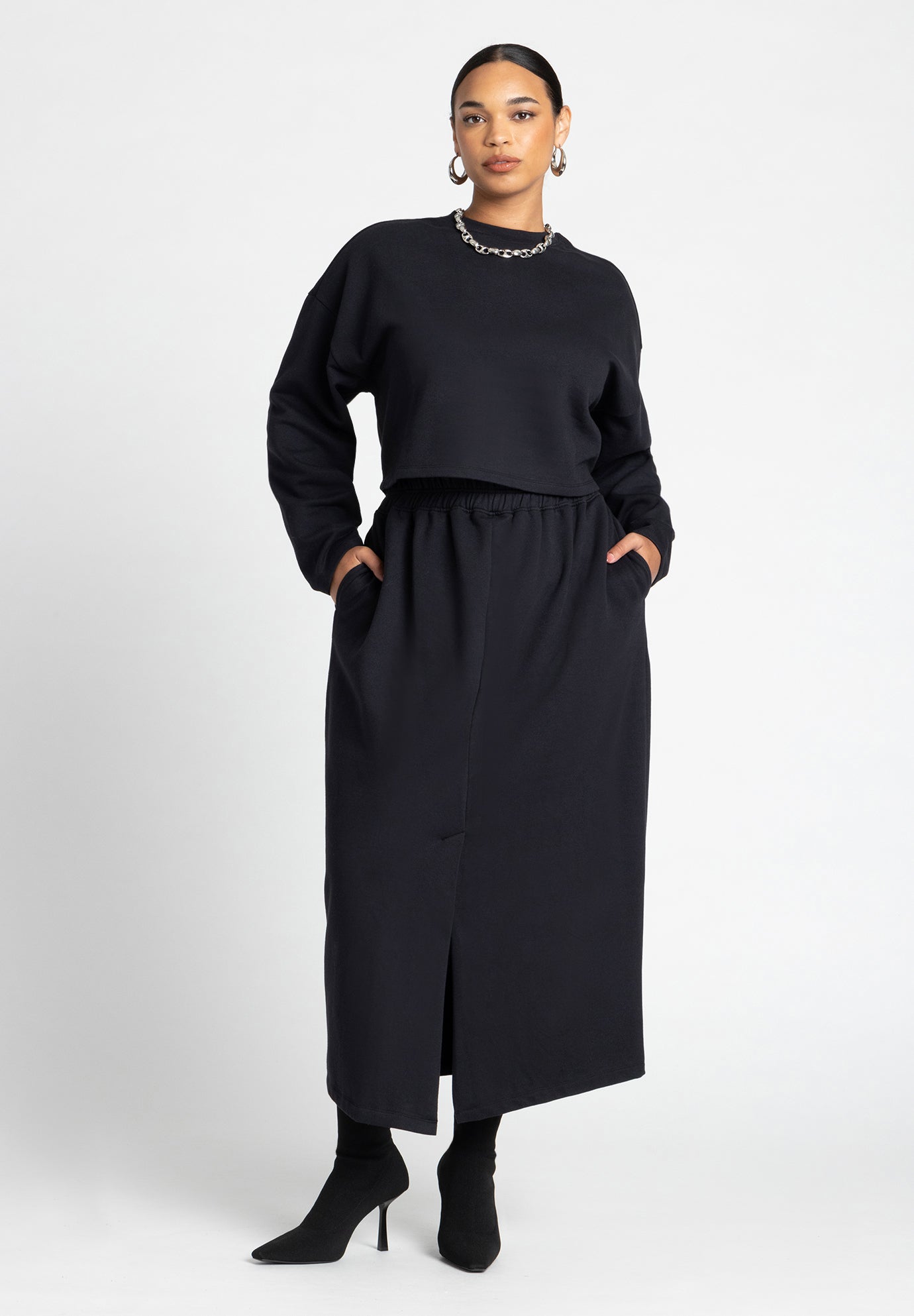 Maxi French Terry Skirt image number 0