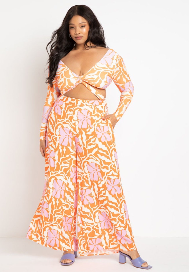 Gabi Fresh Swim x ELOQUII Wide Leg Coverup Pant image number null