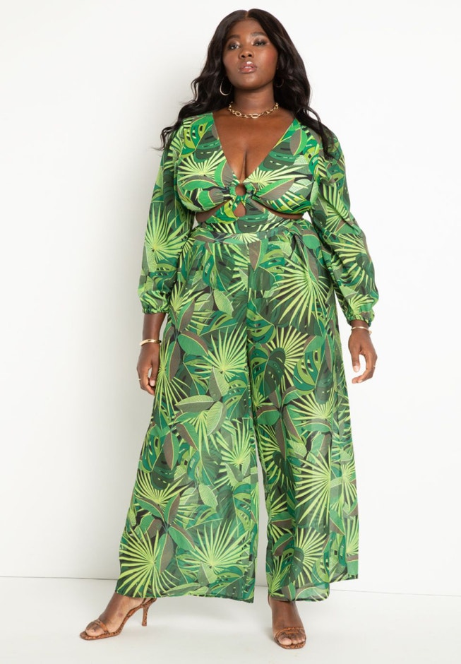 Printed Wide Leg Coverup Pant image number 1