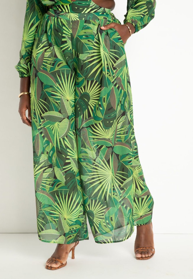 Printed Wide Leg Coverup Pant image number 2
