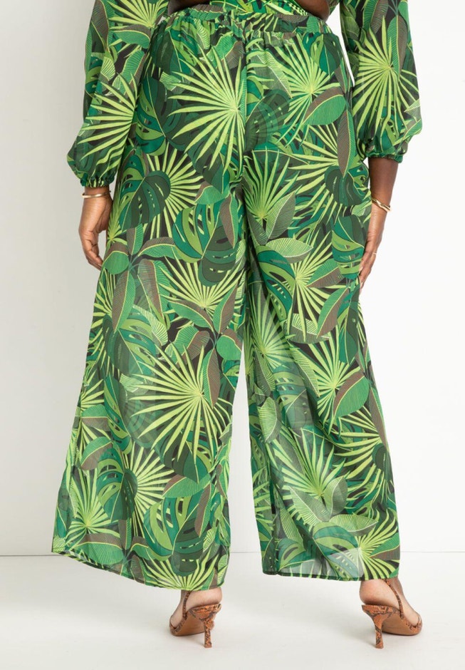 Printed Wide Leg Coverup Pant image number 3