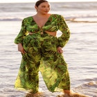 Printed Wide Leg Coverup Pant image number null