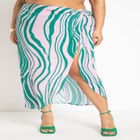 Gabi Fresh Swim x ELOQUII Twist Front Coverup Skirt image number null