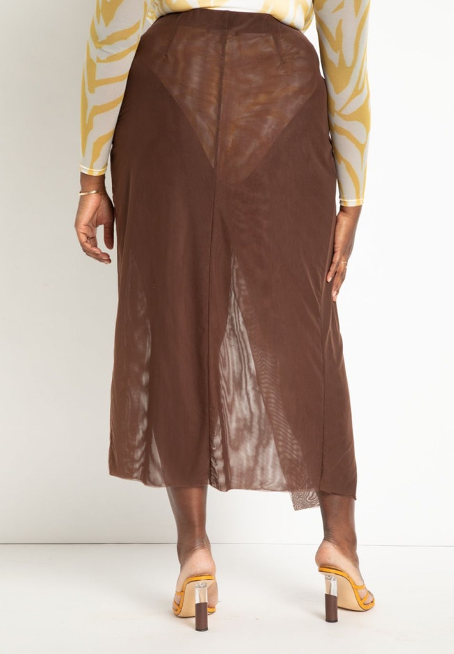 Twist Front Sarong Wrap Coverup Skirt image number 3