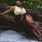 Twist Front Sarong Wrap Coverup Skirt image number null