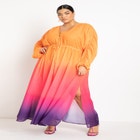 Gabi Fresh Swim x ELOQUII Dramatic Tie Front Coverup Dress image number null