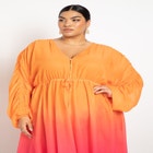 Gabi Fresh Swim x ELOQUII Dramatic Tie Front Coverup Dress image number null