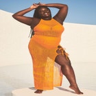 Gabi Fresh Swim x ELOQUII High Slit Crochet Coverup Maxi Dress image number null