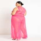 Gabi Fresh Swim x ELOQUII Plunge Neck Tie Front Coverup Jumpsuit image number null