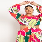 Gabi Fresh Swim x ELOQUII Ring Front Cutout Coverup Maxi Dress with High Slit image number null