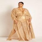 Gabi Fresh Swim x ELOQUII Dramatic Pleated Coverup Maxi Dress image number null