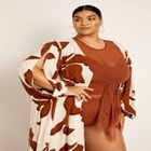 Gabi Fresh Swim x ELOQUII Slit Sleeve Coverup Duster image number null