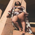 Gabi Fresh Swim x ELOQUII Slit Sleeve Coverup Duster image number null