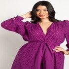 Long Coverup Duster with Puff Sleeve image number null