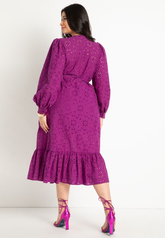 Long Coverup Duster with Puff Sleeve image number null