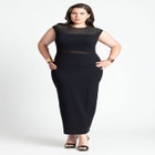 Cap Sleeve Mesh Midi Dress image number null