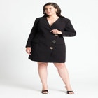 Strong Shoulder Mini Blazer With Gold Buttons image number null