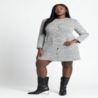 Tweed Long Sleeve Mini Dress image number null