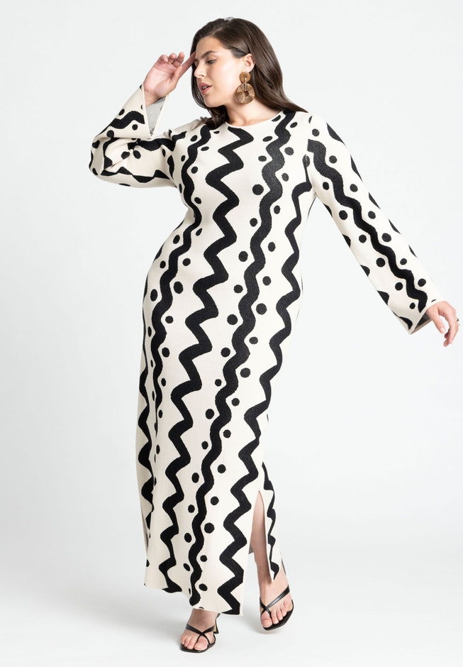 Zig Zag Sweater Dress image number null