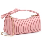 Pleated Detail Bag with Bow image number null