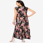 Plus Size Sleveless Hand-Crinkled Button-Front A-Line Maxi &ndash; Curvy Breezy Dress image number null