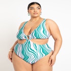 Gabi Fresh Swim x ELOQUII Ring Front Cutout Swimsuit image number null