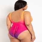 Gabi Fresh Swim x ELOQUII V-Neck Wrap Swimsuit with High Cut Leg image number null