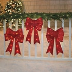 Pre-Lit Tinsel Bows, Set of 3 image number null