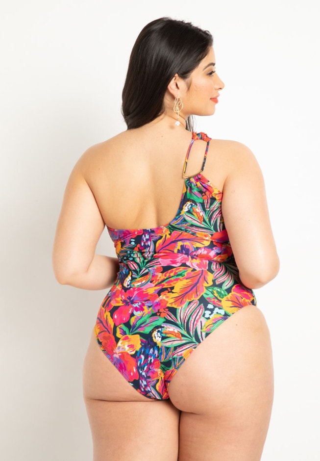 One Shoulder Cutout Detail Swimsuit image number 4