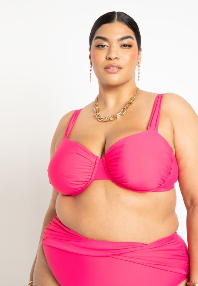 Gabi Fresh Swim x ELOQUII Gathered Underwire Bikini Top image number null