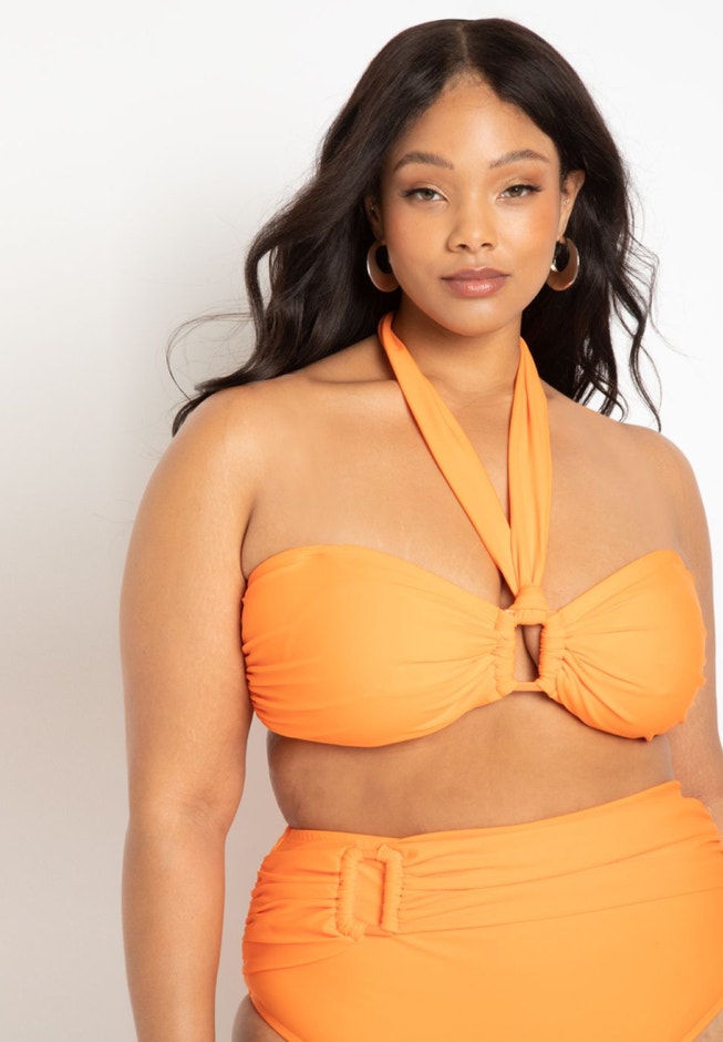 Gabi Fresh Swim x ELOQUII Halter Tie Bikini Top image number null