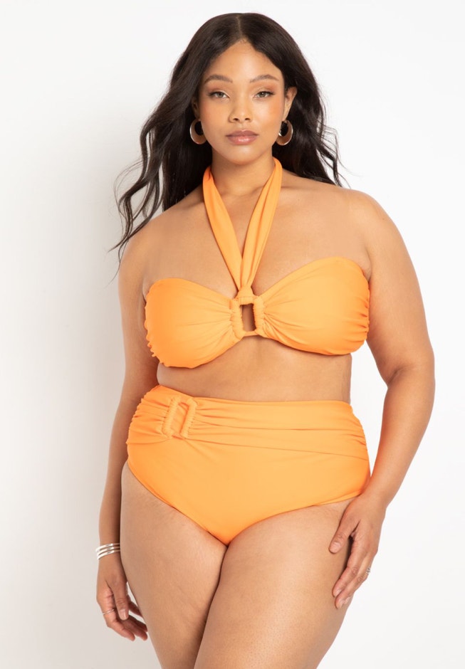 Gabi Fresh Swim x ELOQUII Halter Tie Bikini Top image number null