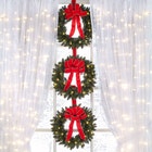 Set Of 3 Cordless Pre-Lit Mini Christmas Wreaths image number null