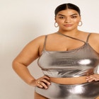 Gabi Fresh Swim x ELOQUII Asymmetrical Neckline Bikini Top image number null