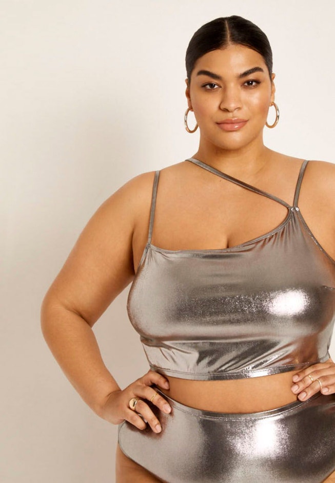 Gabi Fresh Swim x ELOQUII Asymmetrical Neckline Bikini Top image number 1