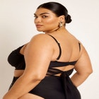 Gabi Fresh Swim x ELOQUII Wrap Detail Mesh Bikini Top image number null