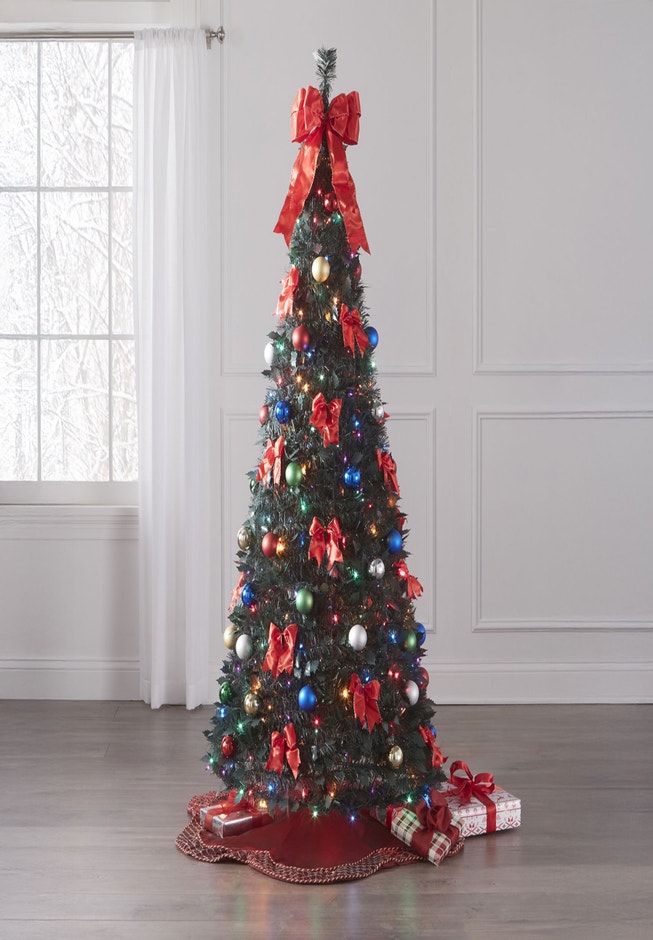 Fully Decorated Pre-Lit 6’ Pop-Up Christmas Tree image number 0