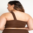 One Shoulder Ruched Tankini Top image number null