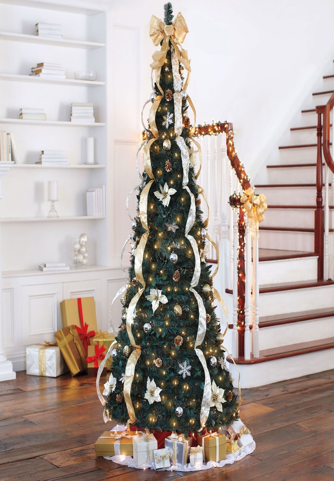 Fully Decorated Pre-Lit 7½' Pop-Up Christmas Tree image number 0