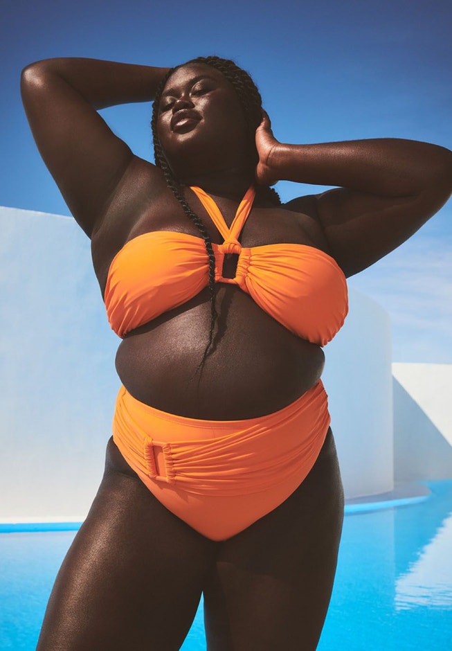Gabi Fresh Swim x ELOQUII High Waisted Bikini Bottom with Side Sash image number null