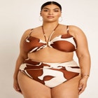 Gabi Fresh Swim x ELOQUII Super High Waisted Bikini Bottom with Twist Front image number null