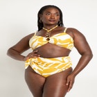 High Waisted Side Drape Bikini Bottom image number null