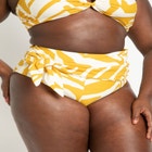 High Waisted Side Drape Bikini Bottom image number null