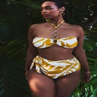 High Waisted Side Drape Bikini Bottom image number null