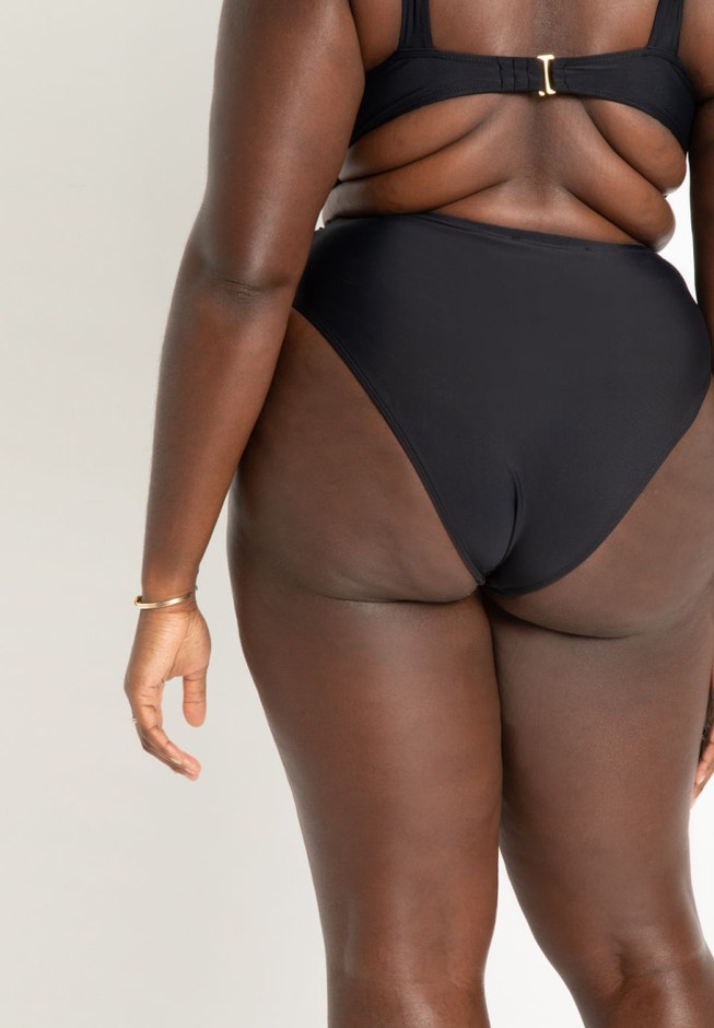 High Waisted Bikini Bottom with Rosette image number null