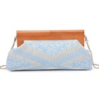 Embroidered Wood Frame Clutch - Extended Length image number null