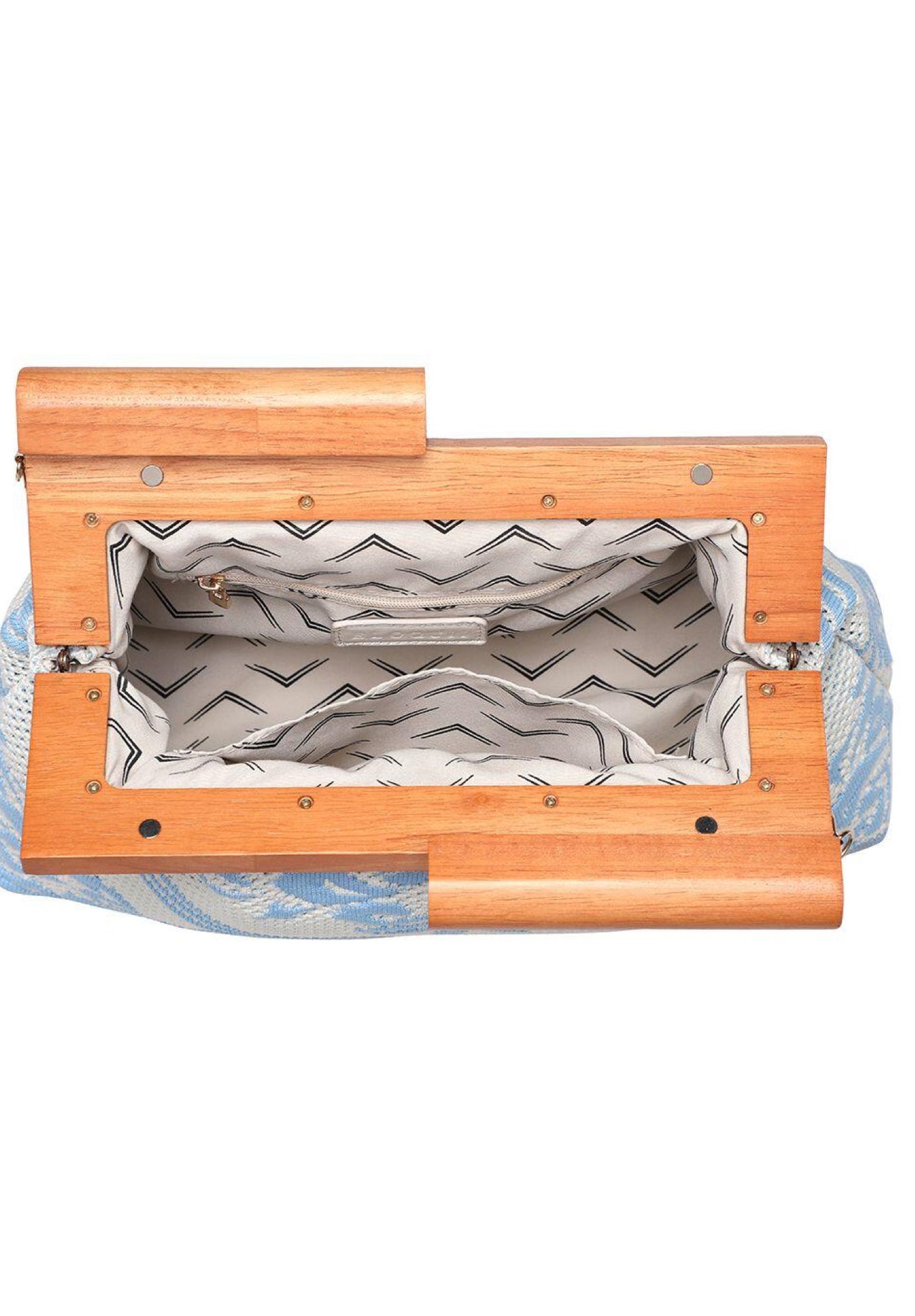 Embroidered Wood Frame Clutch - Extended Length image number 3