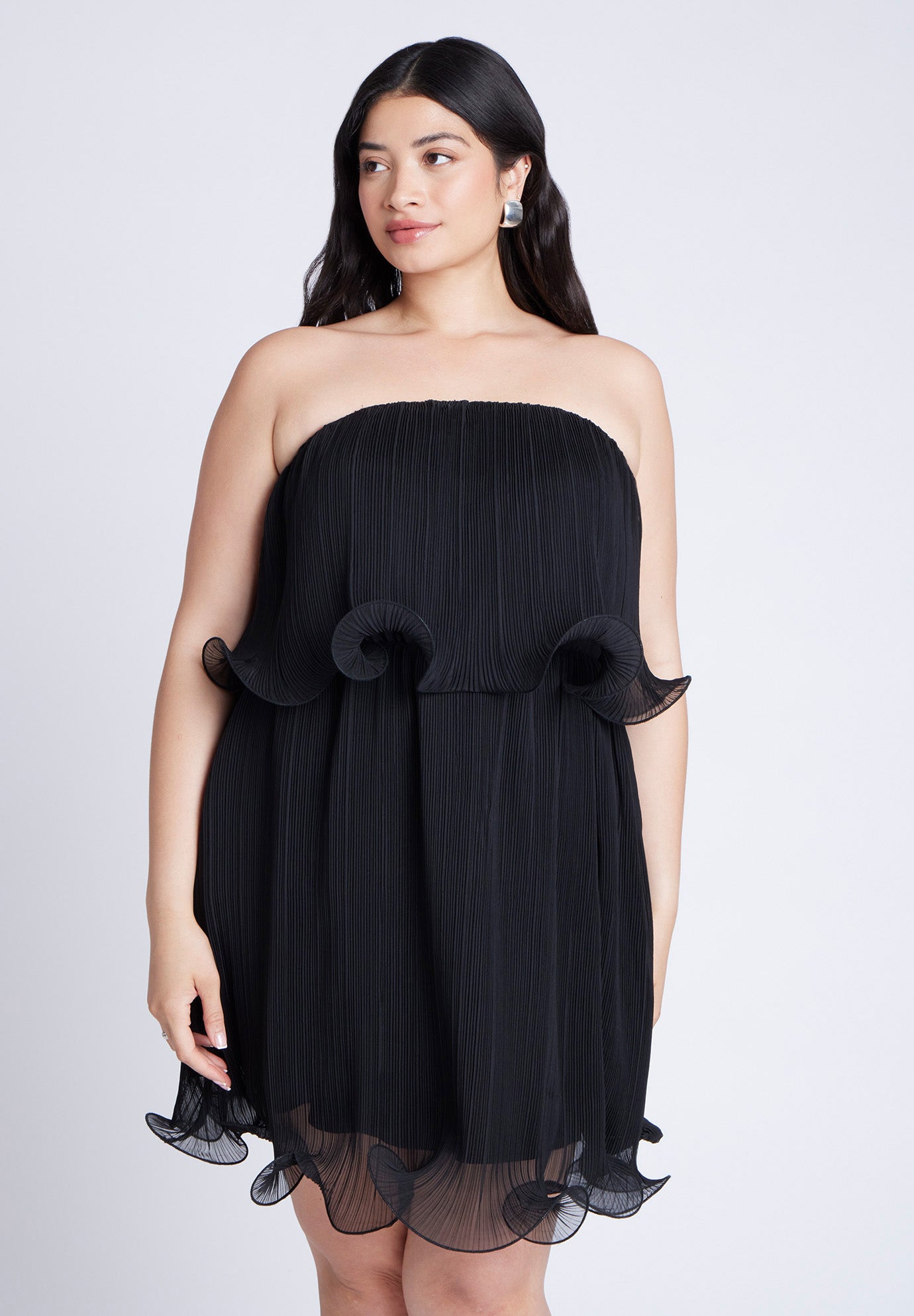 Ruffle Hem Mini Dress | ELOQUII