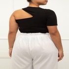 ELOQUII Elements One Shoulder Cut-Out Tee image number null