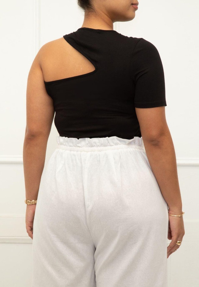 ELOQUII Elements One Shoulder Cut-Out Tee image number 1